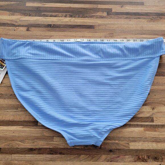 Blue Soft Time and Tru Mid Rise Ribbed Bikini Bottom - Picture 2 of 6